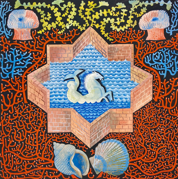 Clive Hicks-Jenkins, Curious Enclosure, 2022