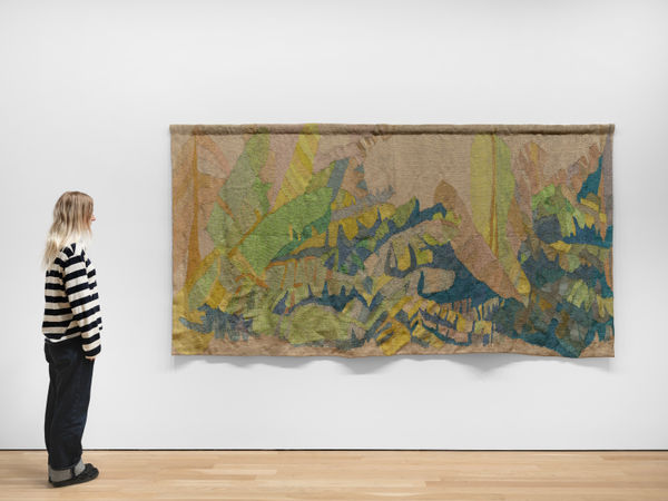 Silvia Heyden Banana Plantation I, 1980 Linen and wool 61 x 118 inches (154.9 x 299.7 cm)