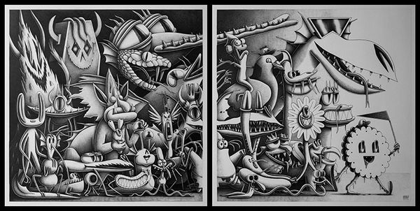 Enfant, J'avais Beaucoup d'Amis, 2025 Graphite sur papier Sans cadre : 60 x 120 cm Avec cadre : 77 x 139 cm