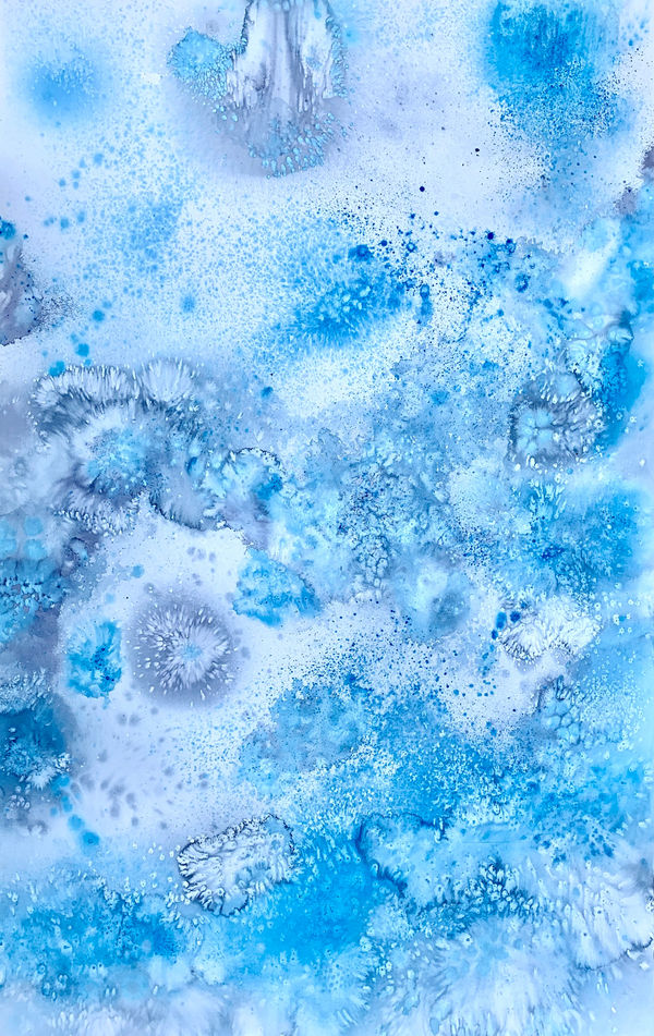 Allison Svoboda Found Fractals 14, 2022 Watercolor on paper 82 x 51.5" unframed 91.5 x 60" framed