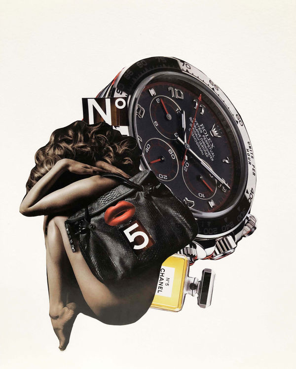 Eve Ozer No 5, 2018 Collage 12 x 9" unframed 16.25 x 13.75" framed