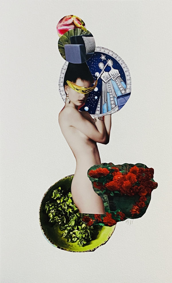 Eve Ozer Aphrodite, 2019 Collage 12 x 9" unframed 16.25 x 13.75" framed