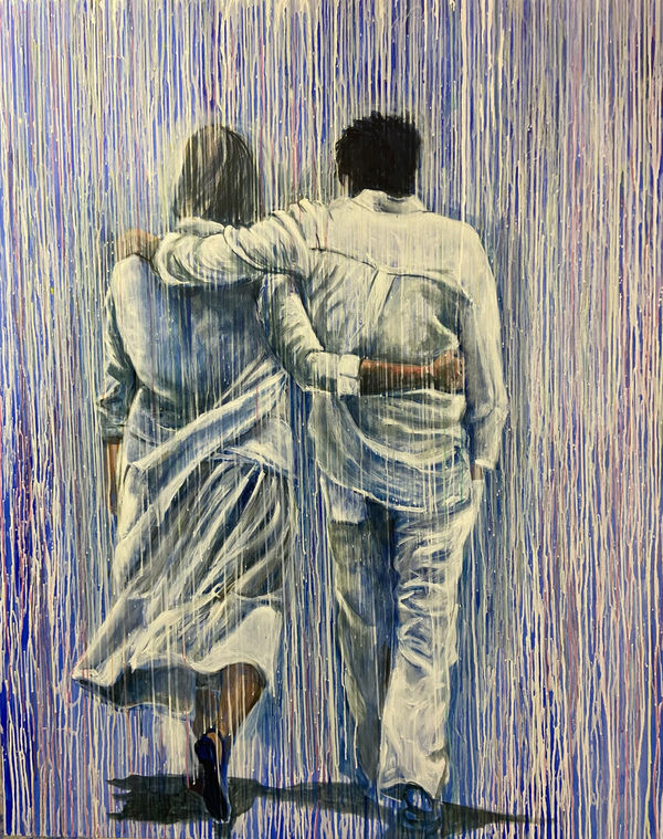David Gista Love Rain, 2023 Acrylic on canvas 63 x 51"