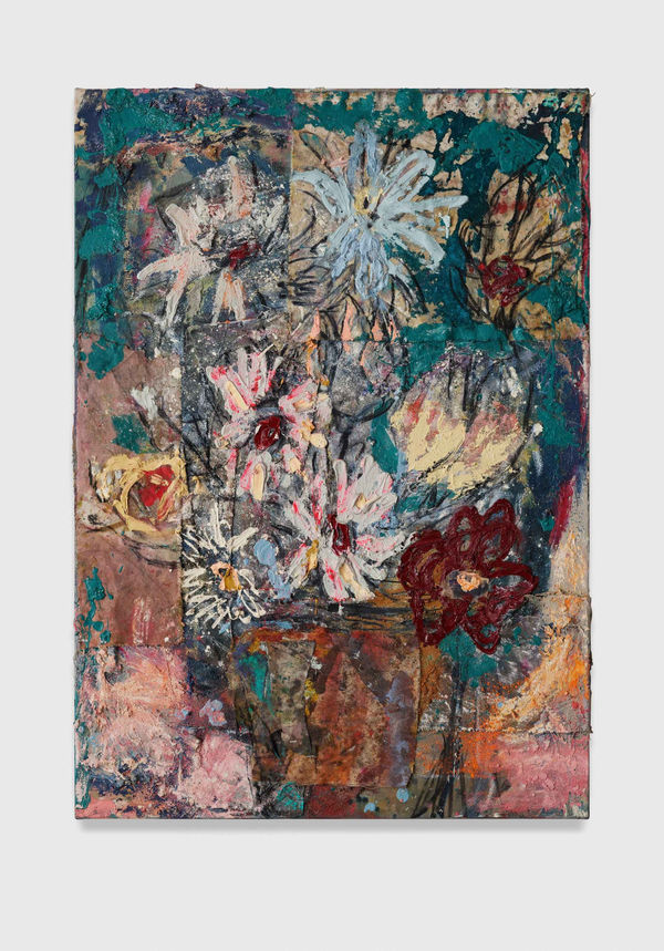 Daniel Crews-Chubb, Flowers 12 (teal and bleached pink), 2021