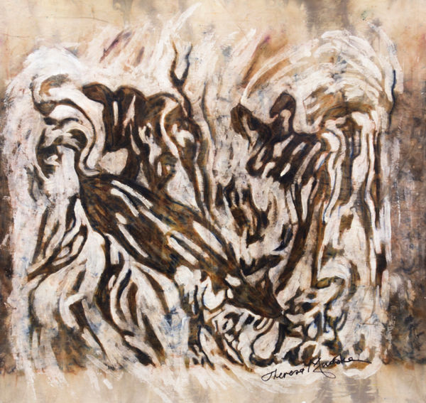 Theresa Musoke, Wild Dogs III (Brown), 2021