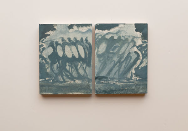 Hugo Winder-Lind, The sensation that something out there behind the hills is calling me (diptych), 2025
