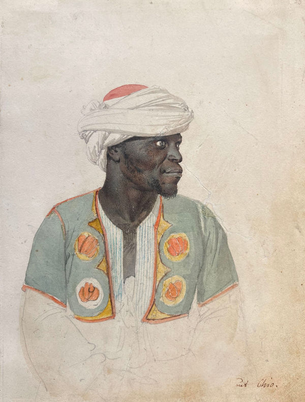 FRENCH SCHOOL, A man in a turban, in profile, c. 1830