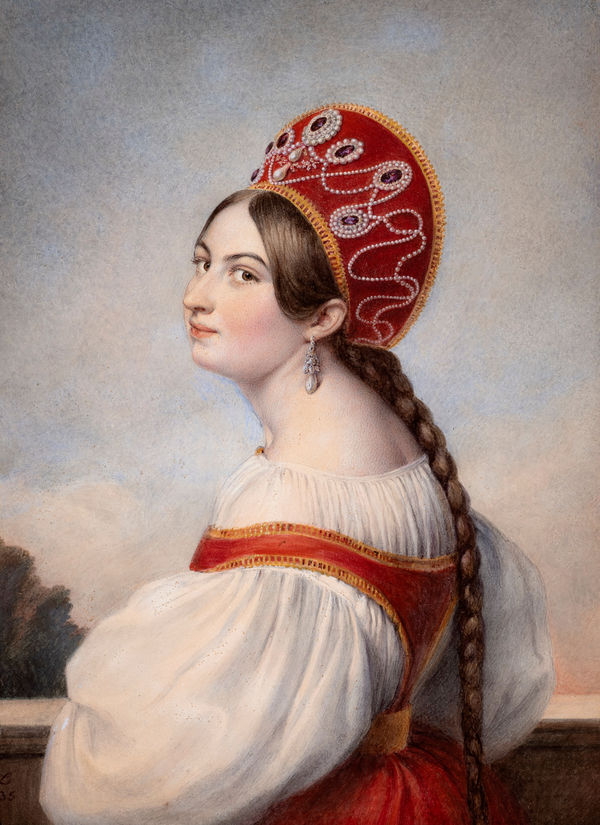 EMILIE LACHAUD DE LOQUEYSSIE, Portrait of Mademoiselle Elisa Hintz, 1835