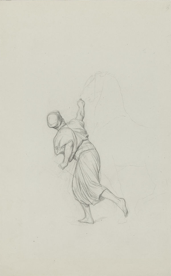 JEAN-LÉON GÉRÔME, Running man leading a horse, study for The Horse Market