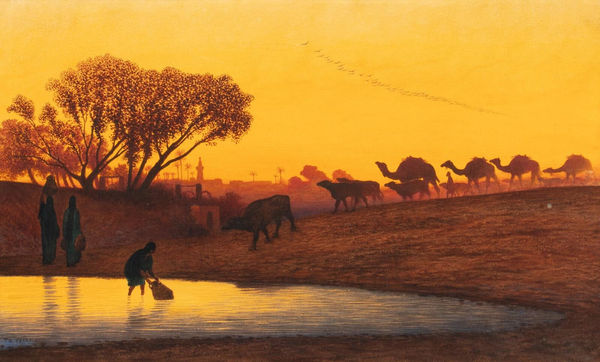 CHARLES-THÉODORE FRÈRE The Watering Hole at Sunset