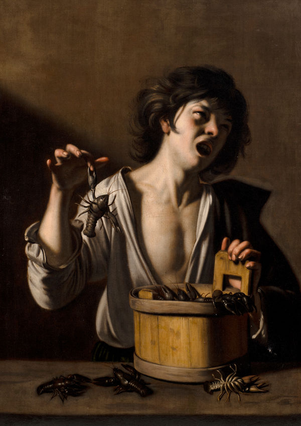 PENSIONANTE DEL SARACENI, A boy being bitten by a freshwater crayfish