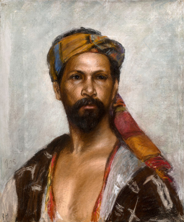 MARGUERITE DUBOIS Head study of a man in a headscarf