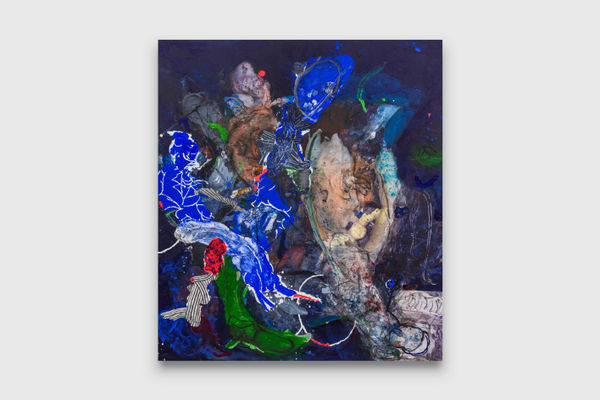 Nick Modrzewski The Replacement of an Ill-Fitting Suit, 2025 acrylic and charcoal on canvas 180 x 160 cm 70 7/8 x 63 in