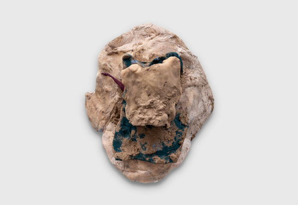 Nick Modrzewski Helmet, 2026 moldable plastic, epoxy resin, acrylic paint, cement 25 x 21.5 x 10 cm 9 7/8 x 8 1/2 x 4 in