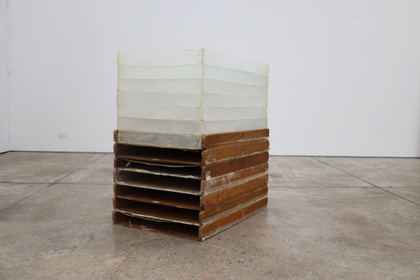 Alice Martin Stone Shoe, 2024 wood, resin, beeswax, dust and debris 104 x 90.5 x 64 cm 41 x 35 5/8 x 25 1/4 in