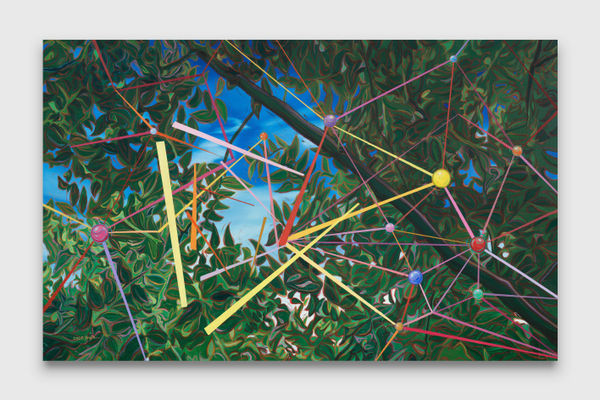 You Jin In between nature and algorithms, 2025 oil on canvas 115 x 185 cm 45 1/4 x 72 7/8 in