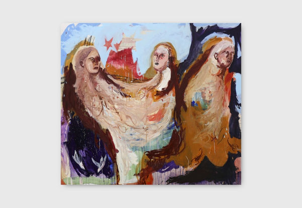 Renée Estée We held on, we said "so long, it's time to begin again", 2026 oil paint, mica, charcoal on canvas 162 x 182 cm 63 3/4 x 71 5/8 in