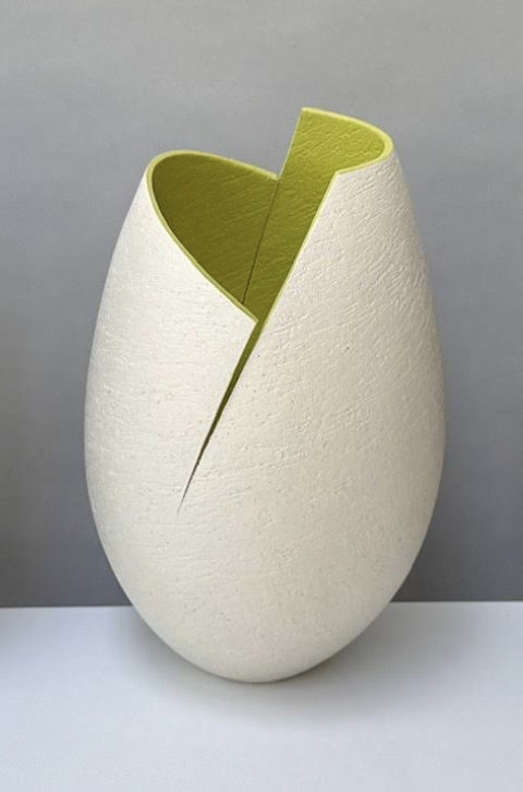 Ashraf Hanna, Ivory vessel with chartreuse interior