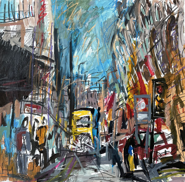 Matthew Thompson, Red car at traffic lights, Portland Street