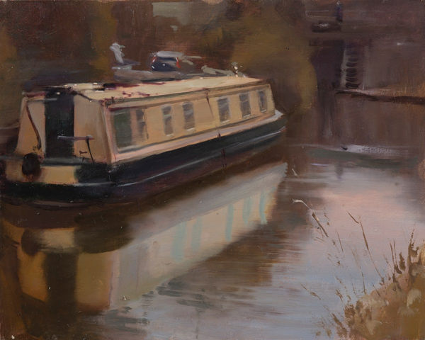 Rob Pointon ROI, Narrowboat Reflection, 06/2020