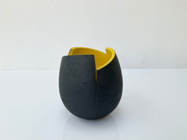Ashraf Hanna, Cut & Altered with Black Bowl with Yellow Interior