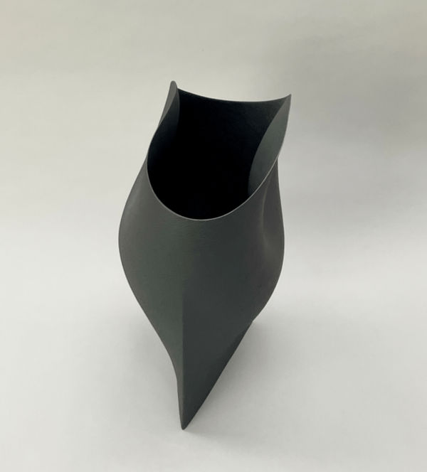 Ashraf Hanna, Large black undulating vessel with triangular base