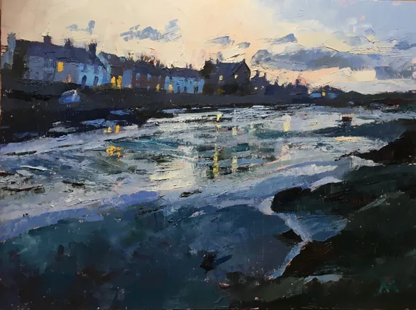 Anne Aspinall MAFA, Lights in the Windows, Aberffraw, 2020