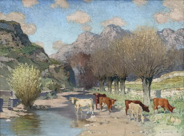 Pierre Adolphe Valette, Vaches, Rivieres et Saules ( Cows , River and Willows )