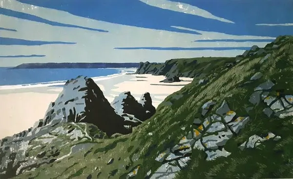 Ann Lewis RCA, Descent into Three Cliffs Bay, 2020