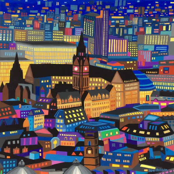 Jean Hobson, Sunset over city (study)