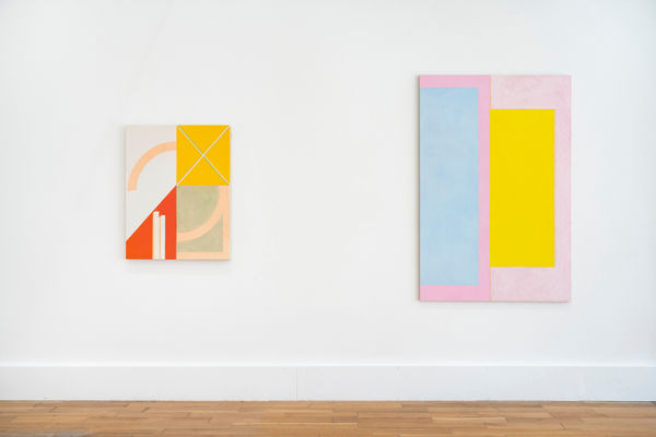 Anna Liber-Lewis, Installation view. A Certain Kind of Bliss and Composition with red, blue & yellow , 2022