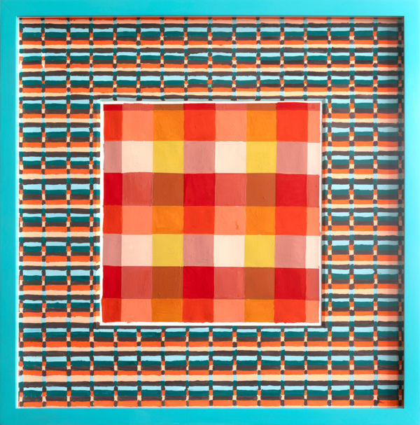 Michelle Forsyth, Orange Stripes on Orange plaid, 2024