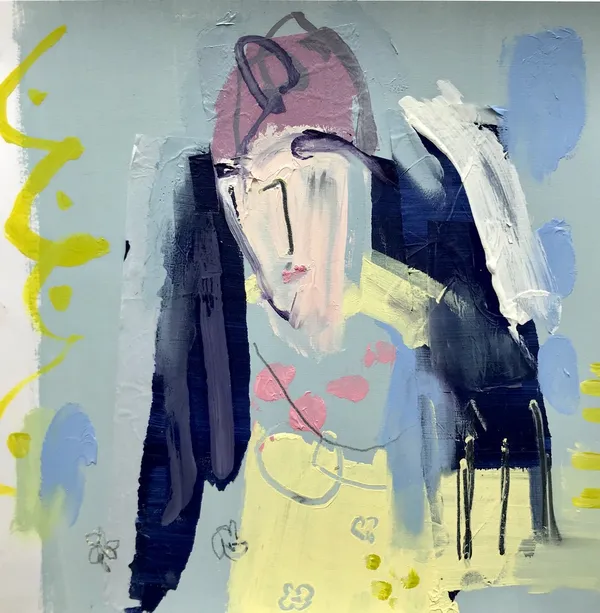 Jane Martin, Lady with a Pink Necklace and Blue Shawl (Mounted) (London Gallery)