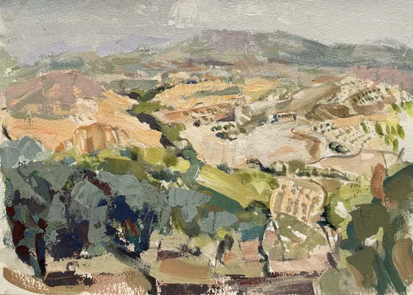 Minnie Shaw Stewart - Towards the Sierra Nevada, Andalucia (Mounted) (Hungerford Gallery)