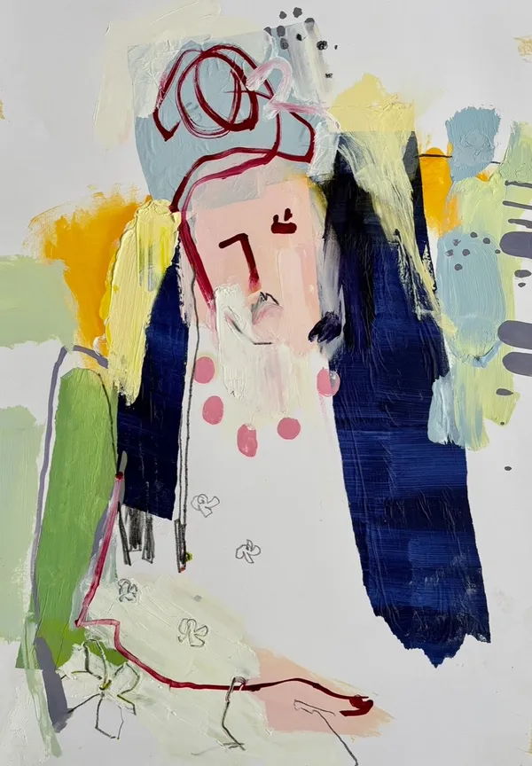 Jane Martin, Lady with a Pink Necklace (Mounted)