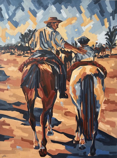 Sophie Alliott - Gauchos: Father and Son, Argentina (London Gallery)