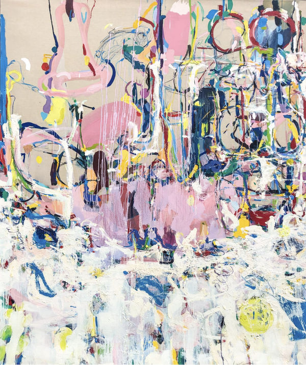 Priscilla Heine GARDEN IN THE AIR, 2016 oil on linen 78" x 40" inches