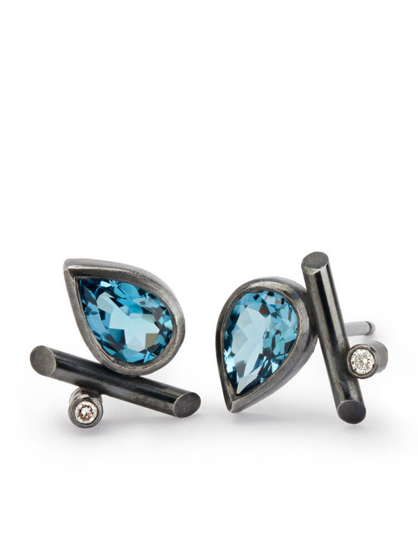 Lucy Martin - Angle Studs - oxidized silver, 2024
