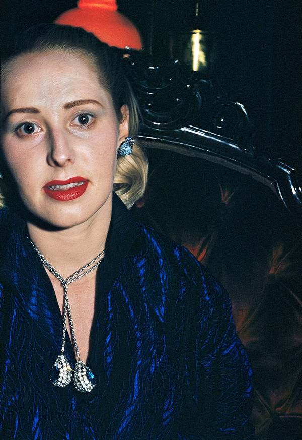 Paul Outerbridge, Woman with Blue Dress and Pendant Necklace, Laguna Beach, California, ca. 1952