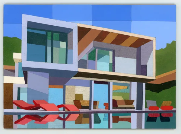 Andy Burgess, Mountain Retreat, Modernist House Collage Series, 2026