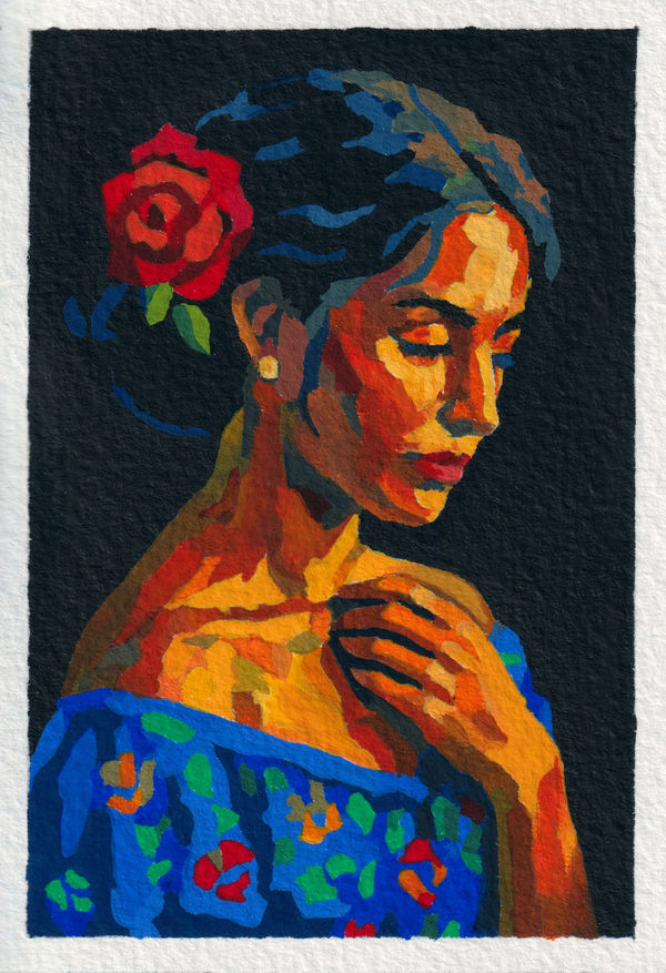 Charles Moxon, Girl with a Red Rose, 2025