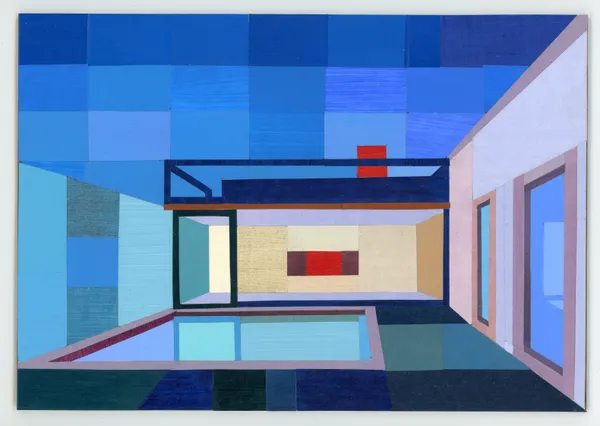 Andy Burgess, Quiet Interior, Modernist House Collage Series, 2026