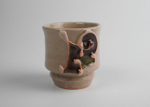 KAWAI Sota 河井創太, White Sake Cup Glaze Trailing 白盃