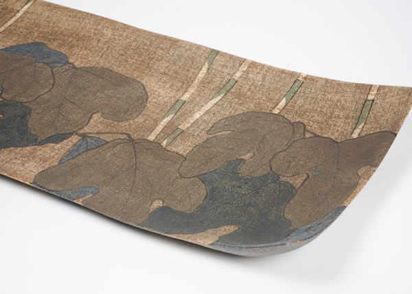 Ito Motohiko 伊藤東彦 - Nunome platter 布目葛文長皿