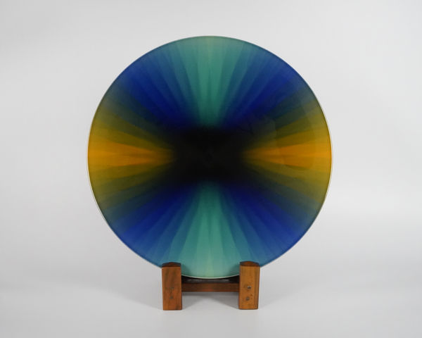 TOKUDA Yasokichi Ⅲ 3代 徳田八十吉, Plate with Polychrome Enamel Overglaze 旋律