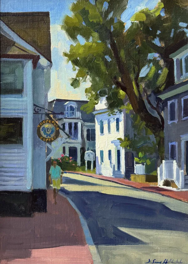 Toccopuro coffee shop, afternoon light in Edgartown