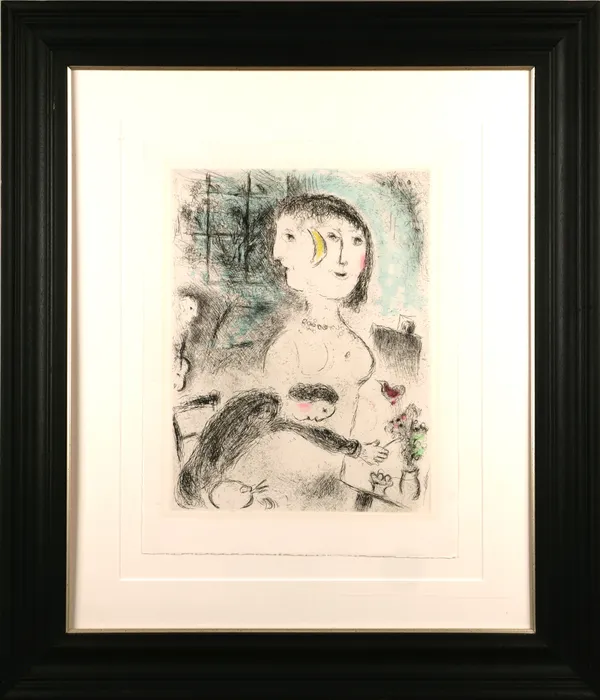 Marc Chagall Ce lui qui dit les choses sans rien dire Original Etching & Aquatint Paper size : 36 x 47cm