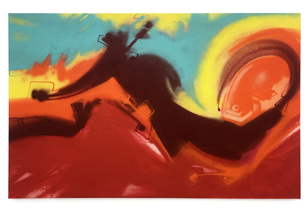 Bando Pareidolia, 2025 Spray can on canvas 89 x 140 cm 33 1/2 x 55 in