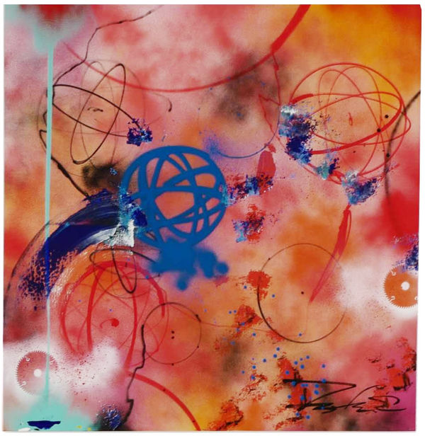 Futura Char Siu, 2019 Spray paint and acrylic on canvas 140 x 140 cm 55 1/8 x 55 1/8 in