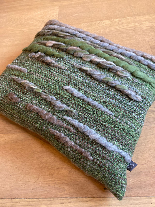 Cassandra Sabo, Forest Collection Caterpillar Cushion (Green)